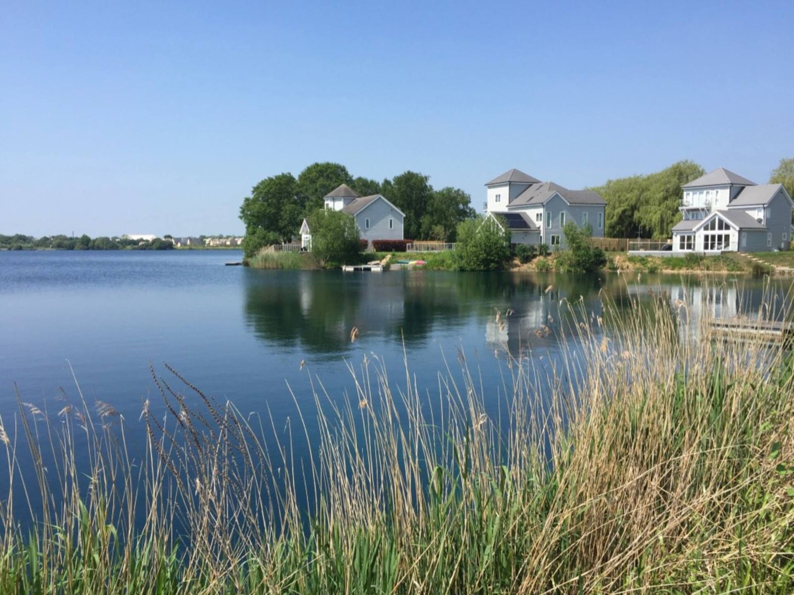 Bradleys Lake from the deck, houses across the water